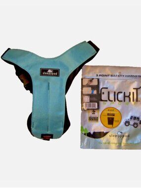 NEW Sleepypod Clickit Sport 3 Point Safety Harness Size M Medium Robin Egg Blue